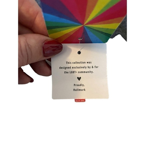 LGBTQ PRIDE "Proud" Tee Shirt Medium Dark Gray Rainbow Hallmark Brand New - Picture 8 of 9